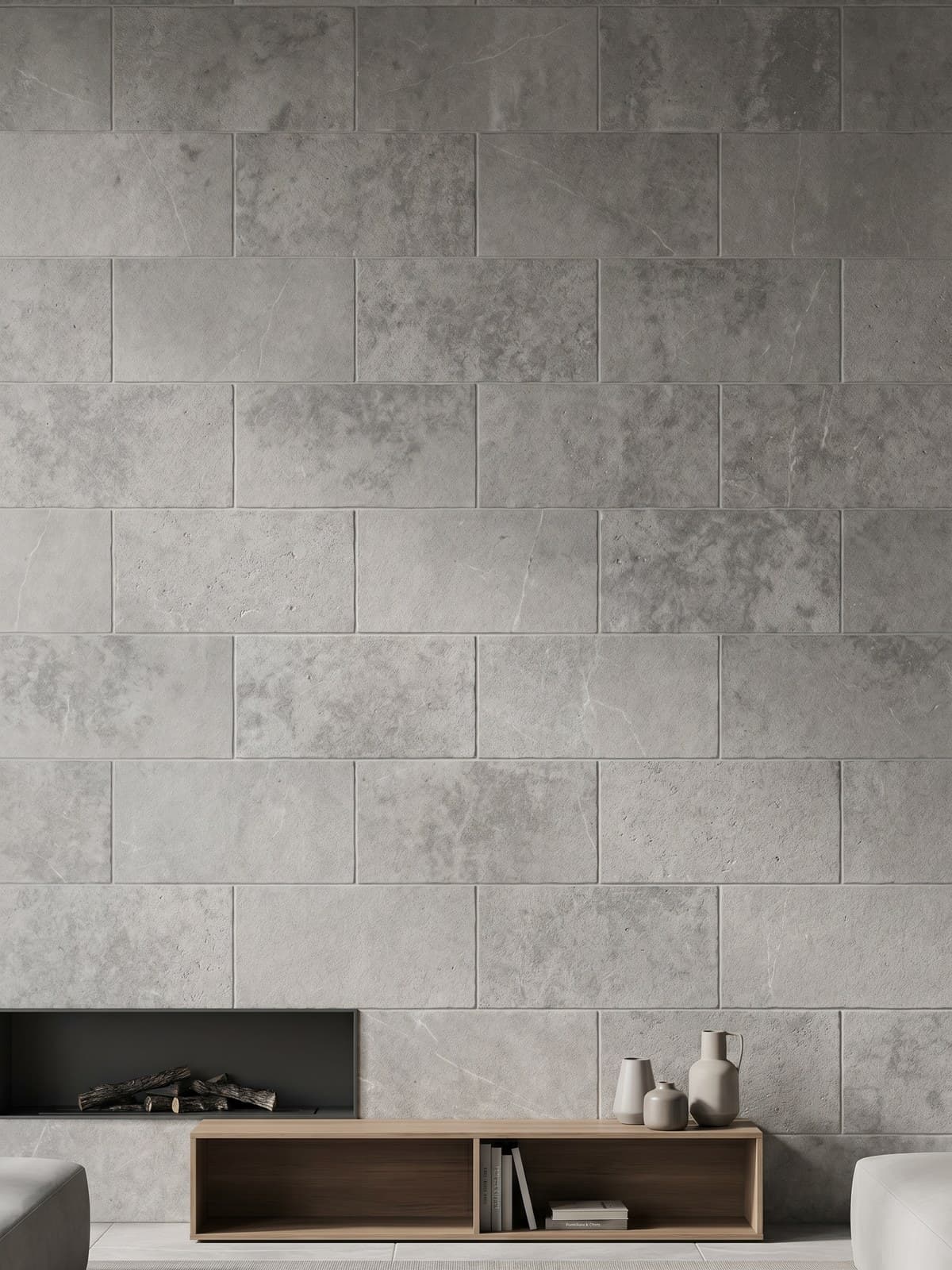 Atlas Gris Dune Texturée Vieillie — application 6