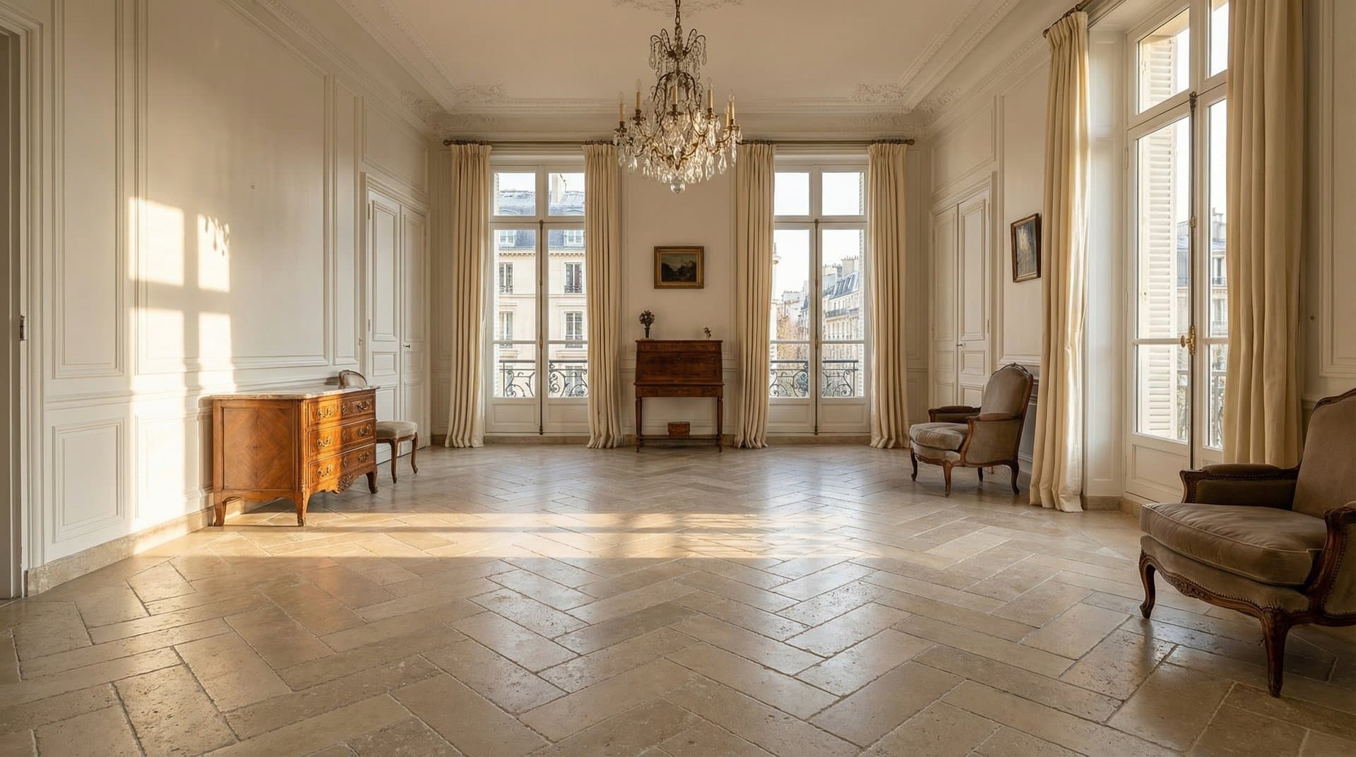 Pebble Beige Honed Aged — application 5